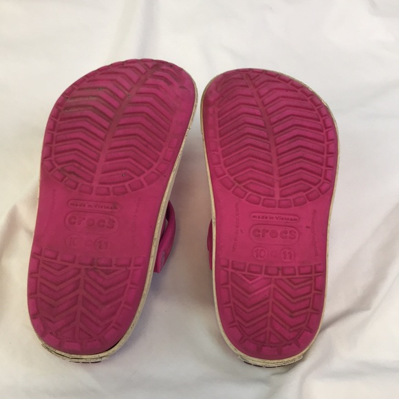 Crocs Crocband~ Little Girls Bubble Gum Pink Size 10/11 - Picture 6 of 7